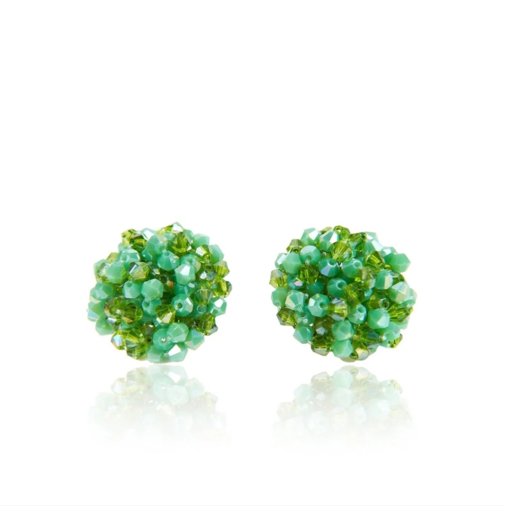 Sassy Jones Malia Glass Studs- KeyLime Pie